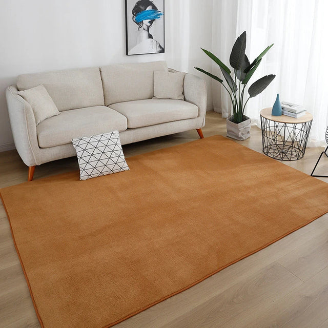 Tapis de salon uni gris poil ras