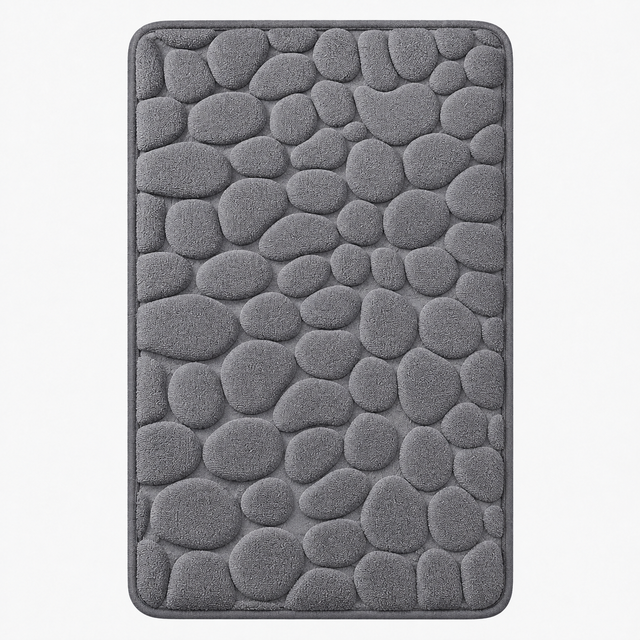Tapis de bain galets en relief