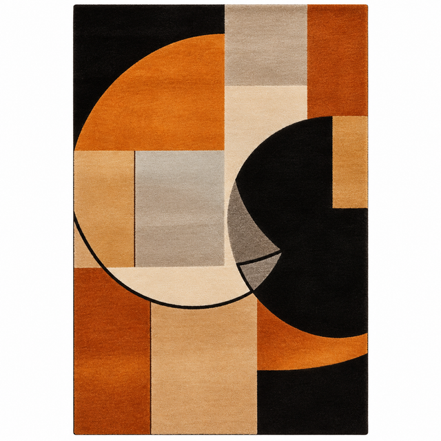 Tapis de chambre courbes modernes