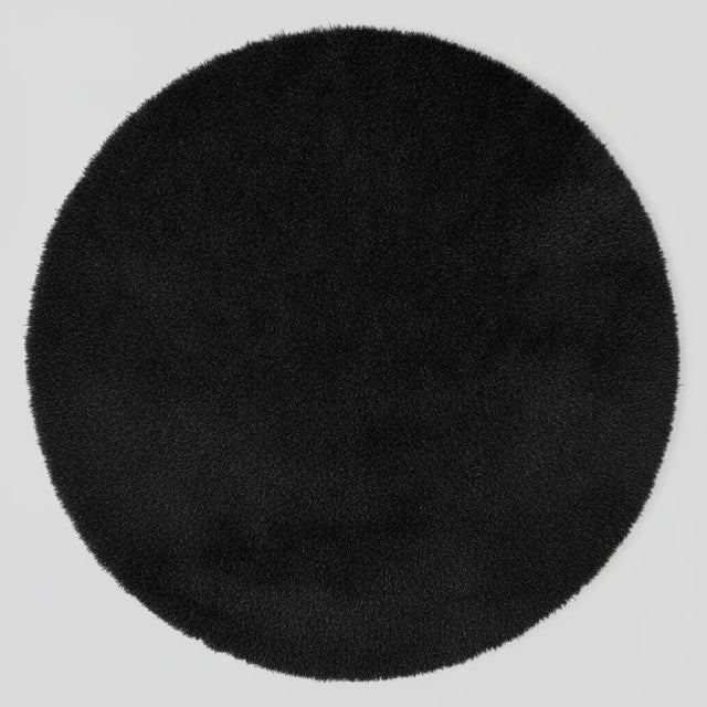Tapis rond shaggy poils longs