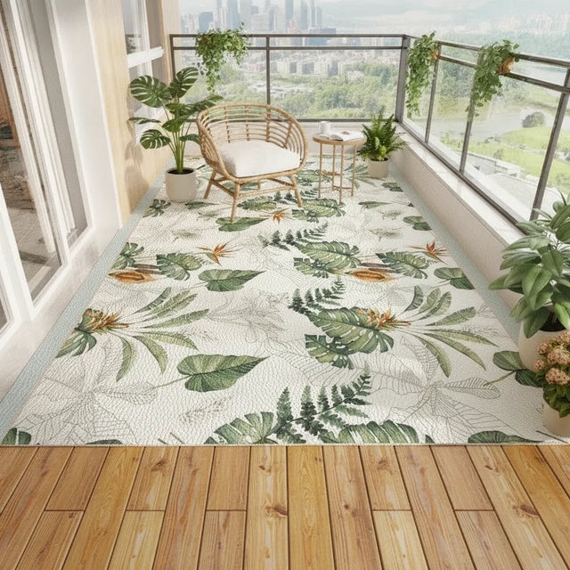 Tapis extérieur imprimé feuillage
