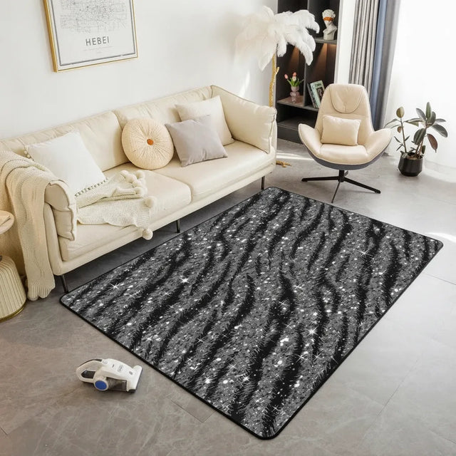 Tapis salon bohème à motif de vagues