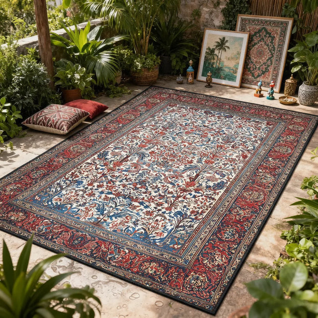 Tapis d'extérieur boho fleuri