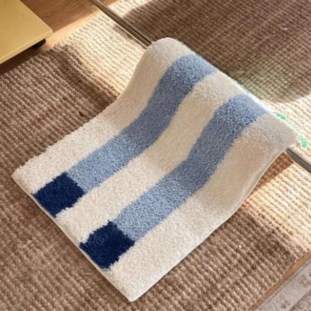 Tapis de chevet géométrique rose et beige
