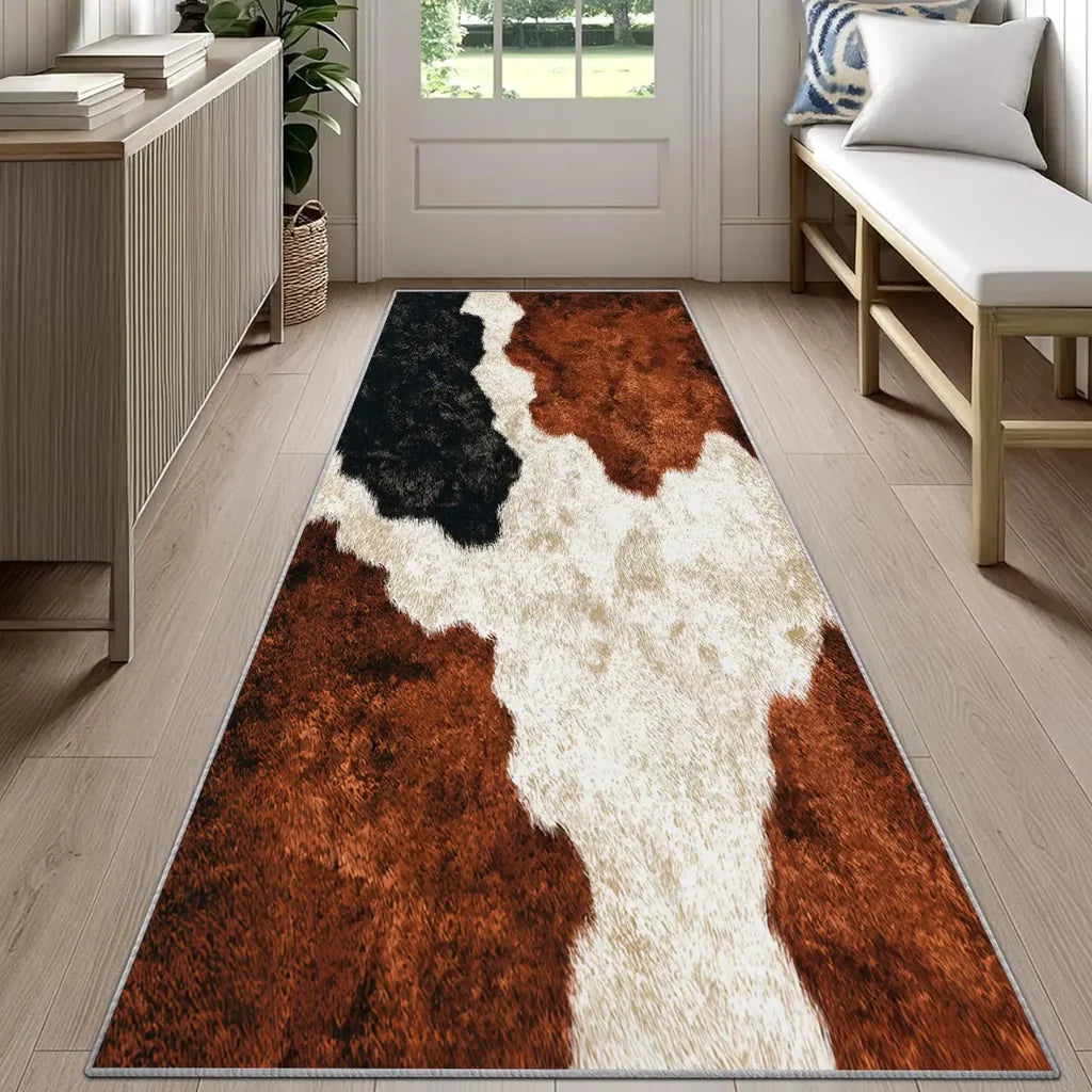 Tapis de couloir zèbre noir et blanc