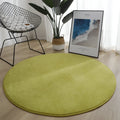 Tapis rond velours uni gris