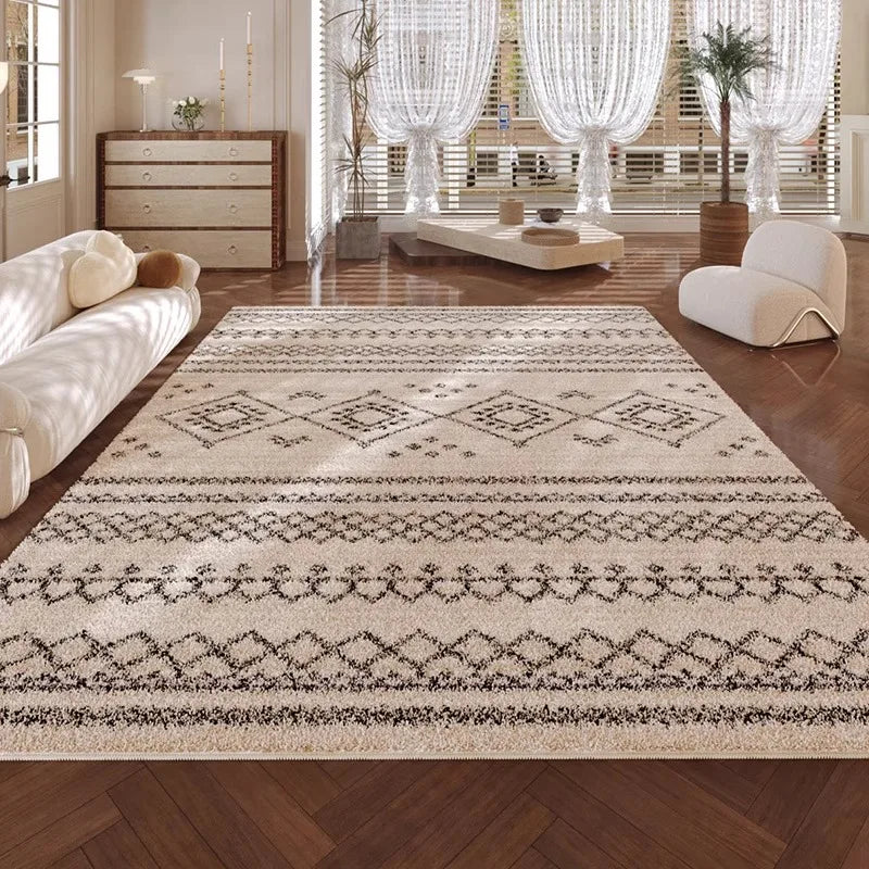Tapis salon bohème en microfibre douce