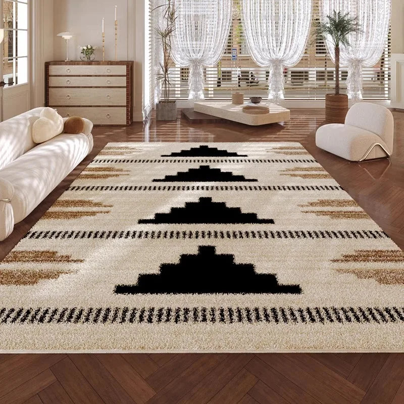Tapis salon bohème en microfibre douce