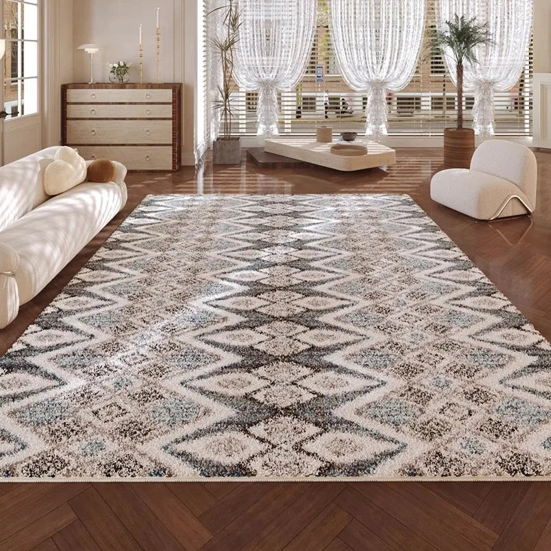 Tapis salon bohème en microfibre douce