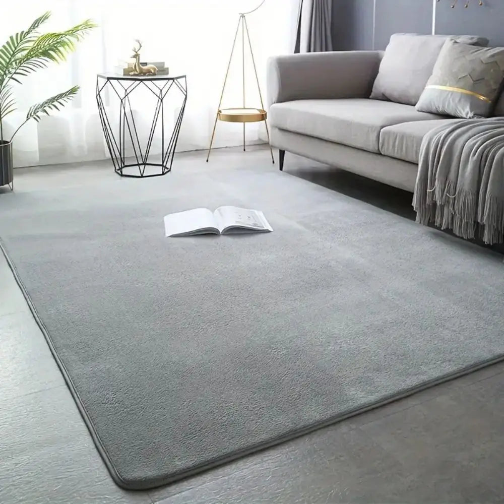 Tapis de salon uni en flanelle douce