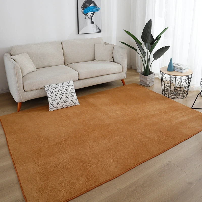 Tapis de salon uni gris poil ras