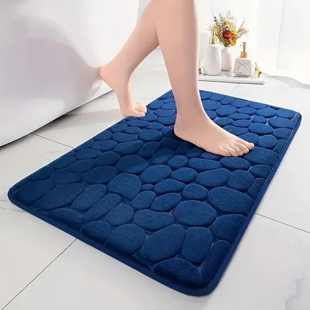 Tapis de bain galets en relief