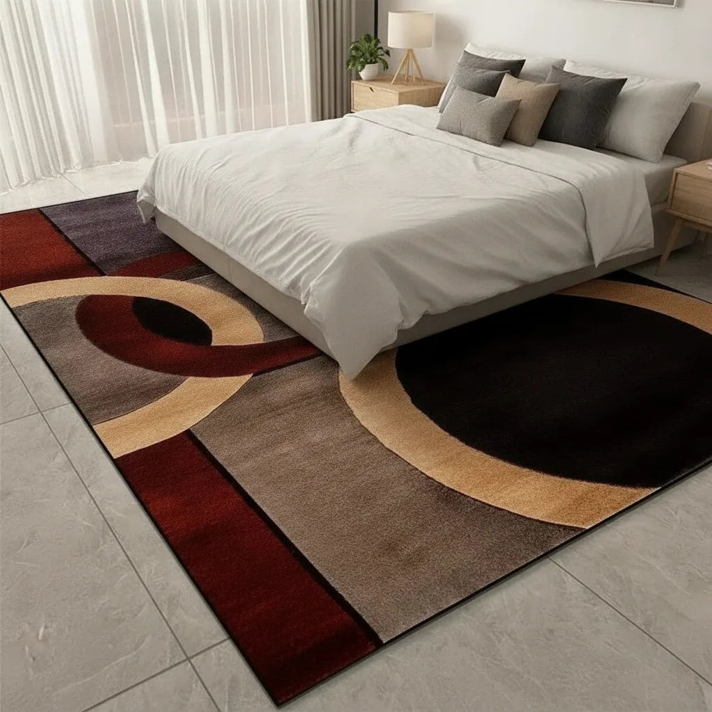 Tapis de chambre courbes modernes