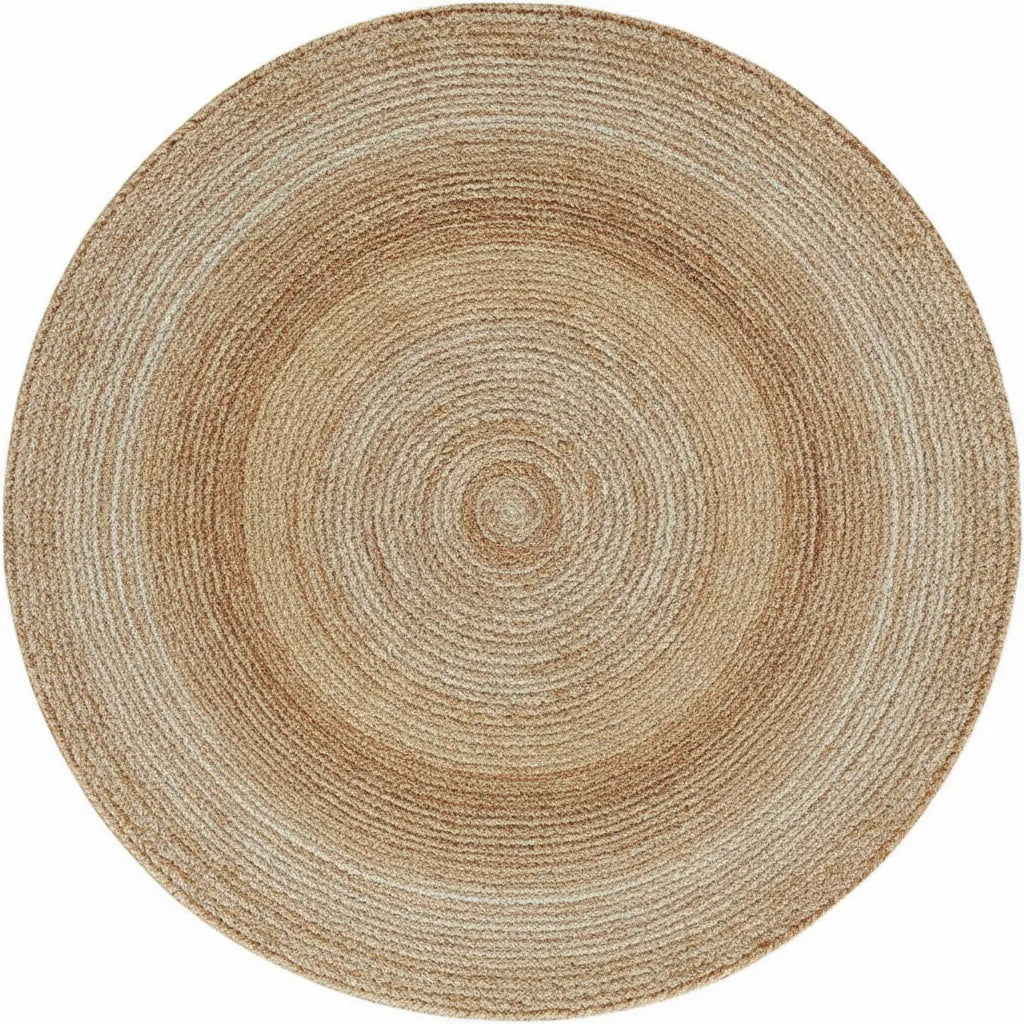 Tapis rond bohème aspect jute