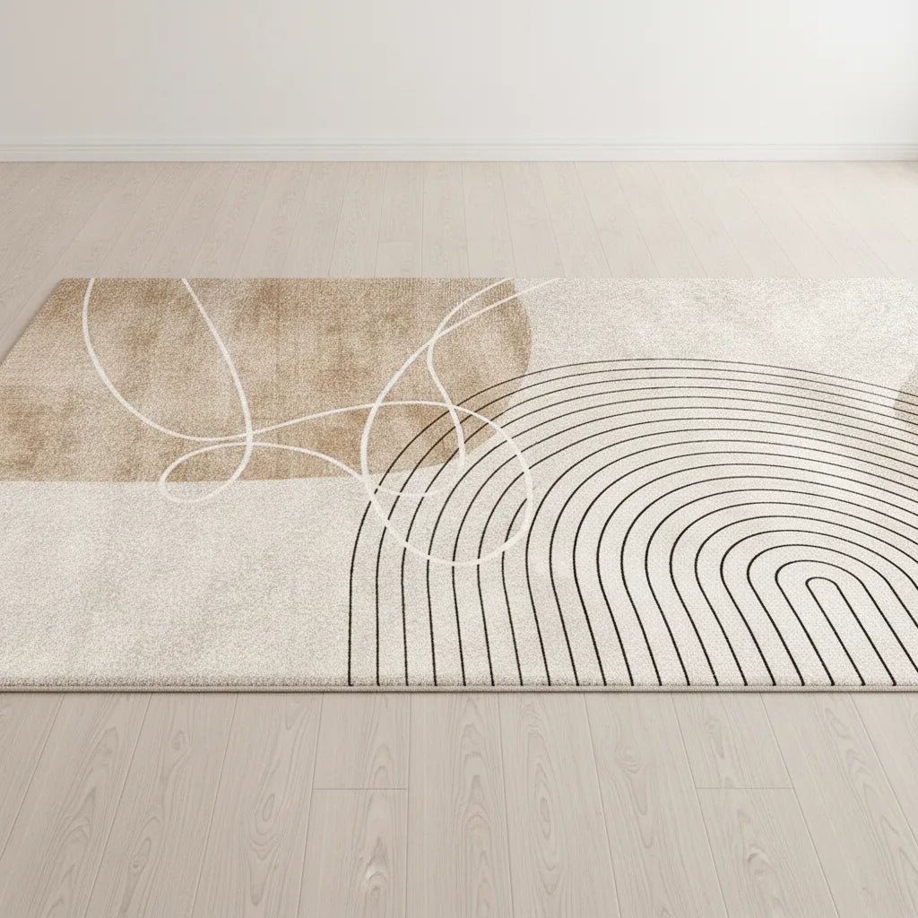 Tapis de salon flanelle motif géométrique