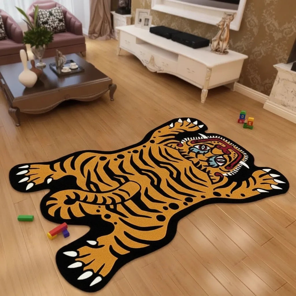 Tapis enfant tigre dessiné