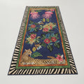 Tapis de couloir motif feuilles et fleurs