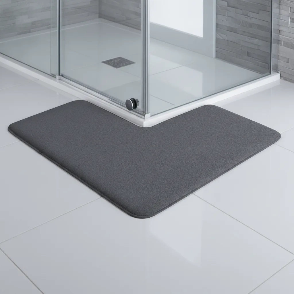 Tapis de bain en L pour coin de douche
