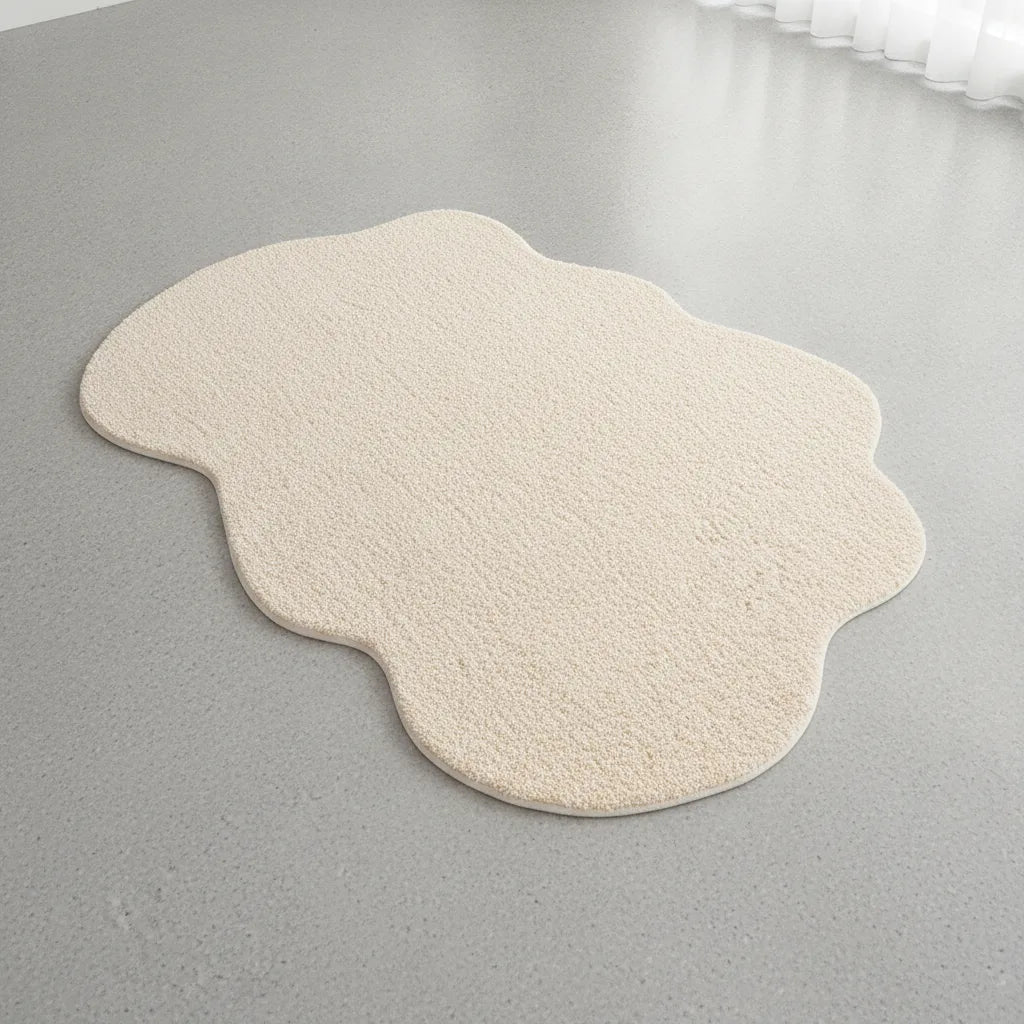Tapis de chambre crème moelleux