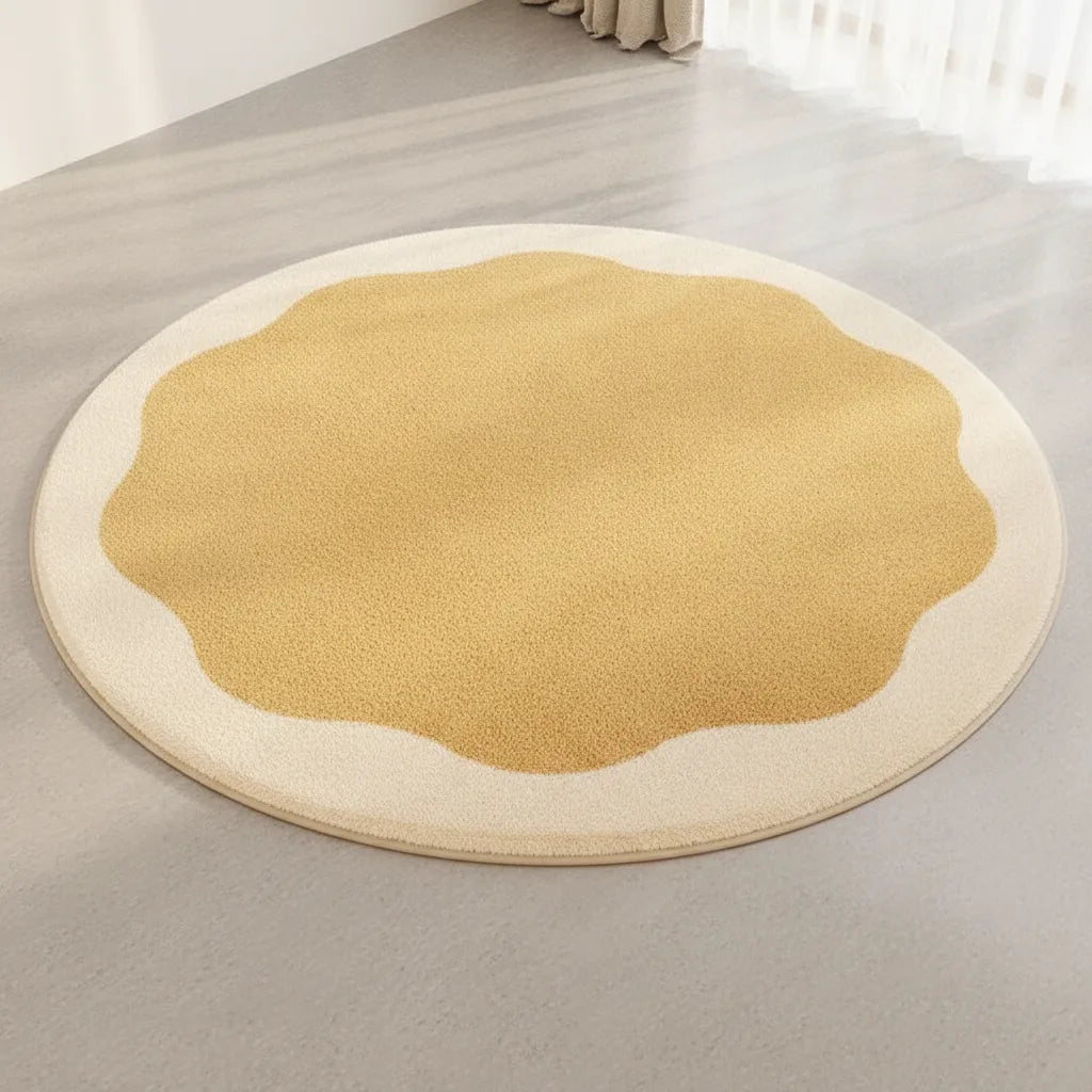 Tapis rond effet cachemire doux