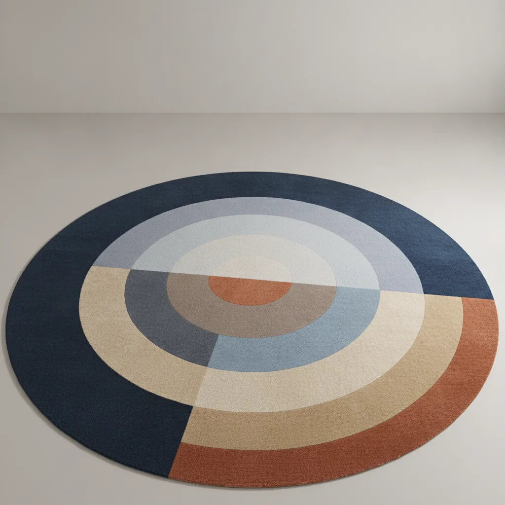 Tapis rond scandinave moelleux