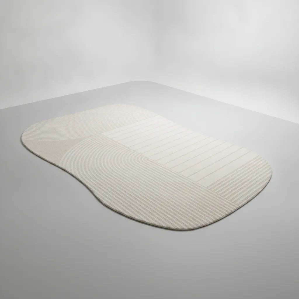 Tapis ovale crème doux et moelleux