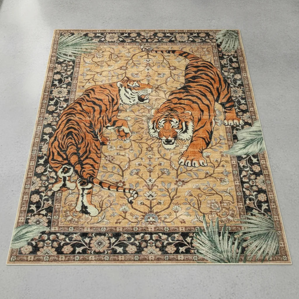 Tapis de salon jungle tigre