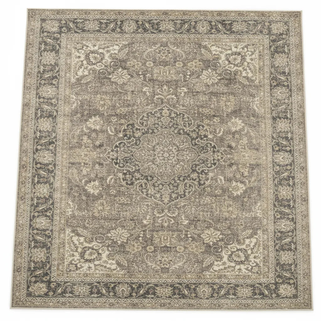 Tapis salon vintage à l'effet délavé