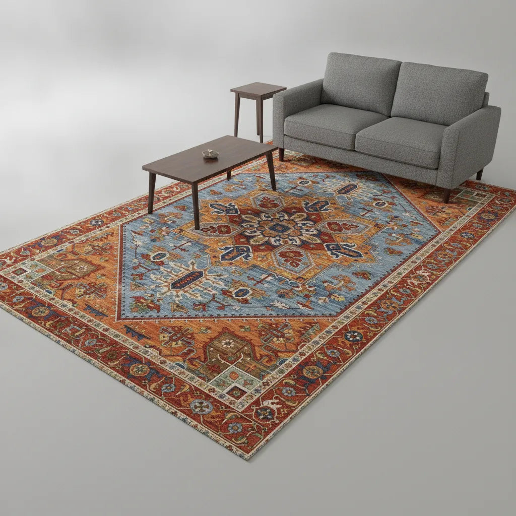 Tapis salon rétro américain lavable