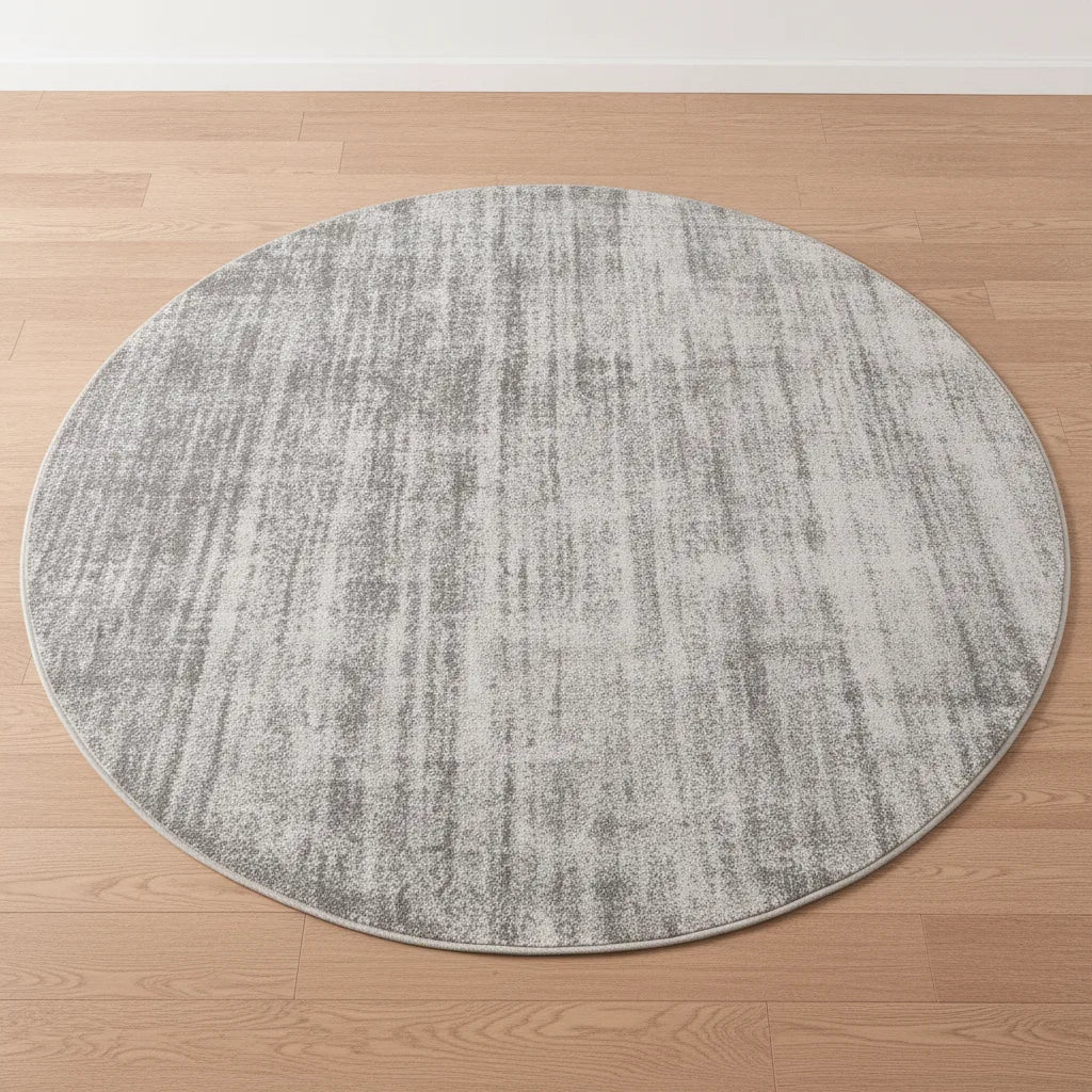 Tapis rond abstrait lavable en machine