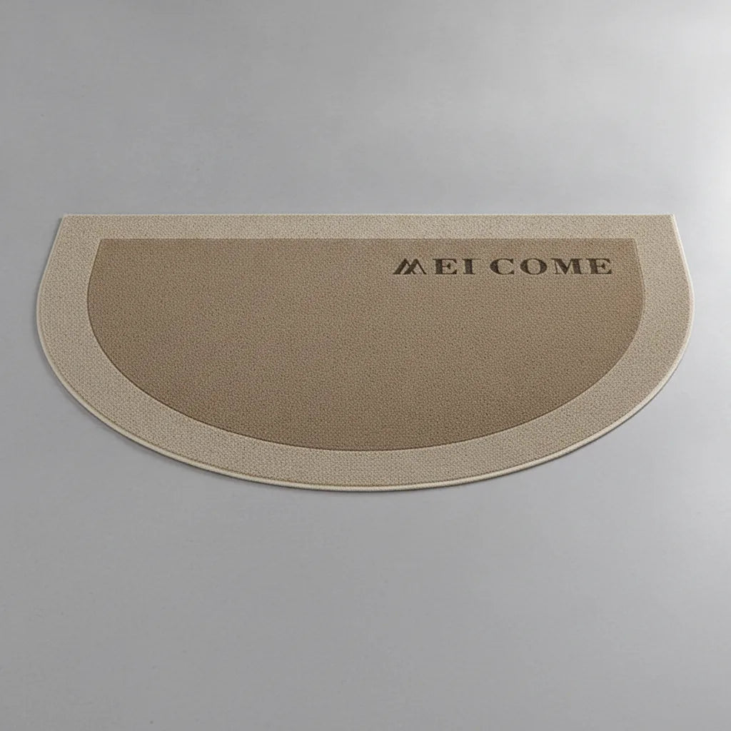 Tapis d'entrée demi-lune marron