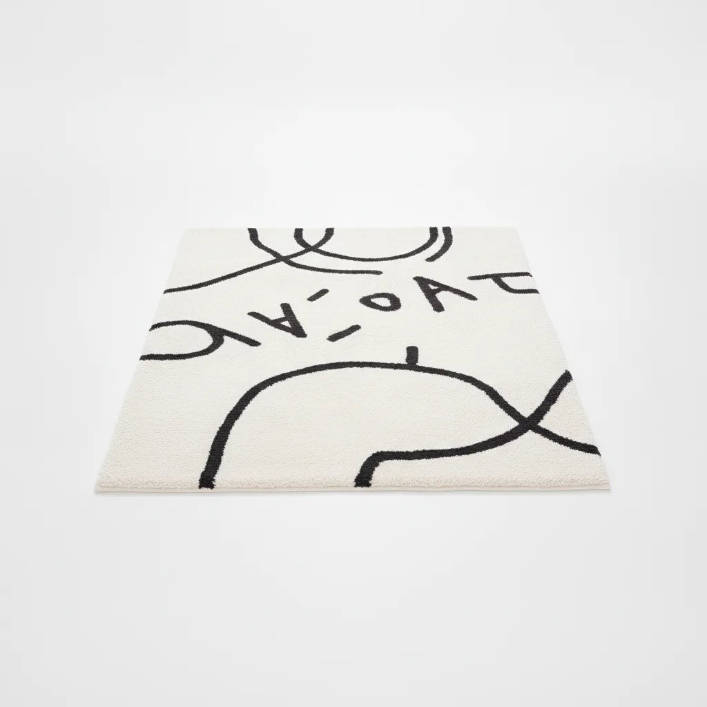 Tapis scandinave moelleux à lignes