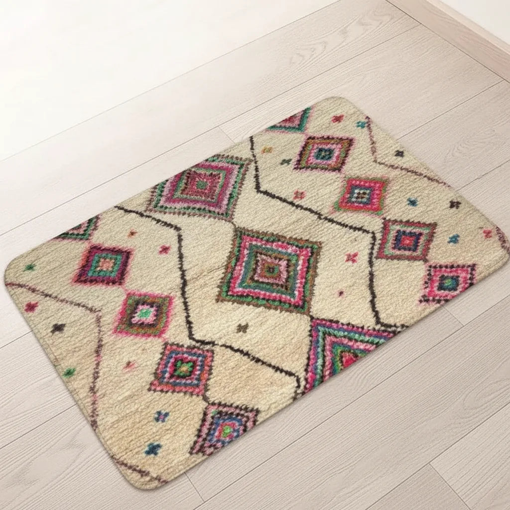 Tapis d'entrée berbère bohème