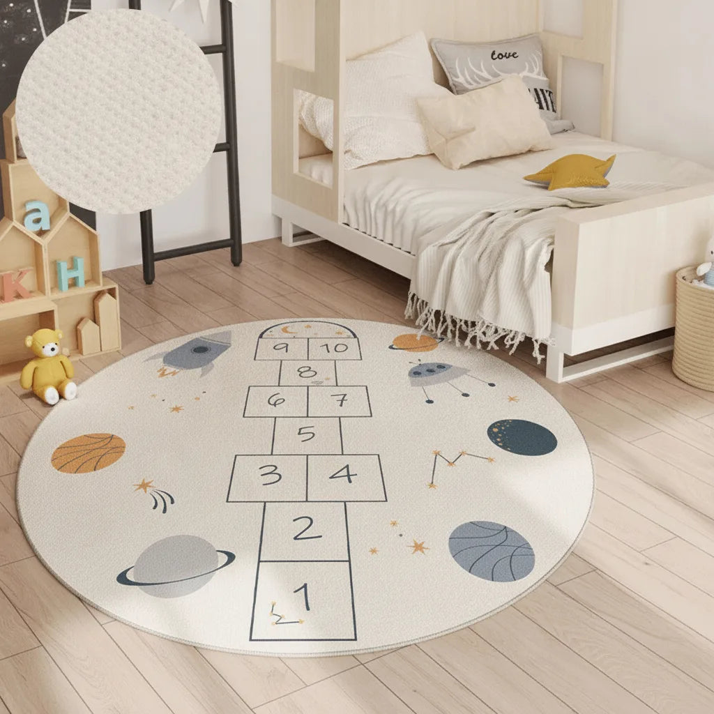 Tapis rond enfant motif rigolo