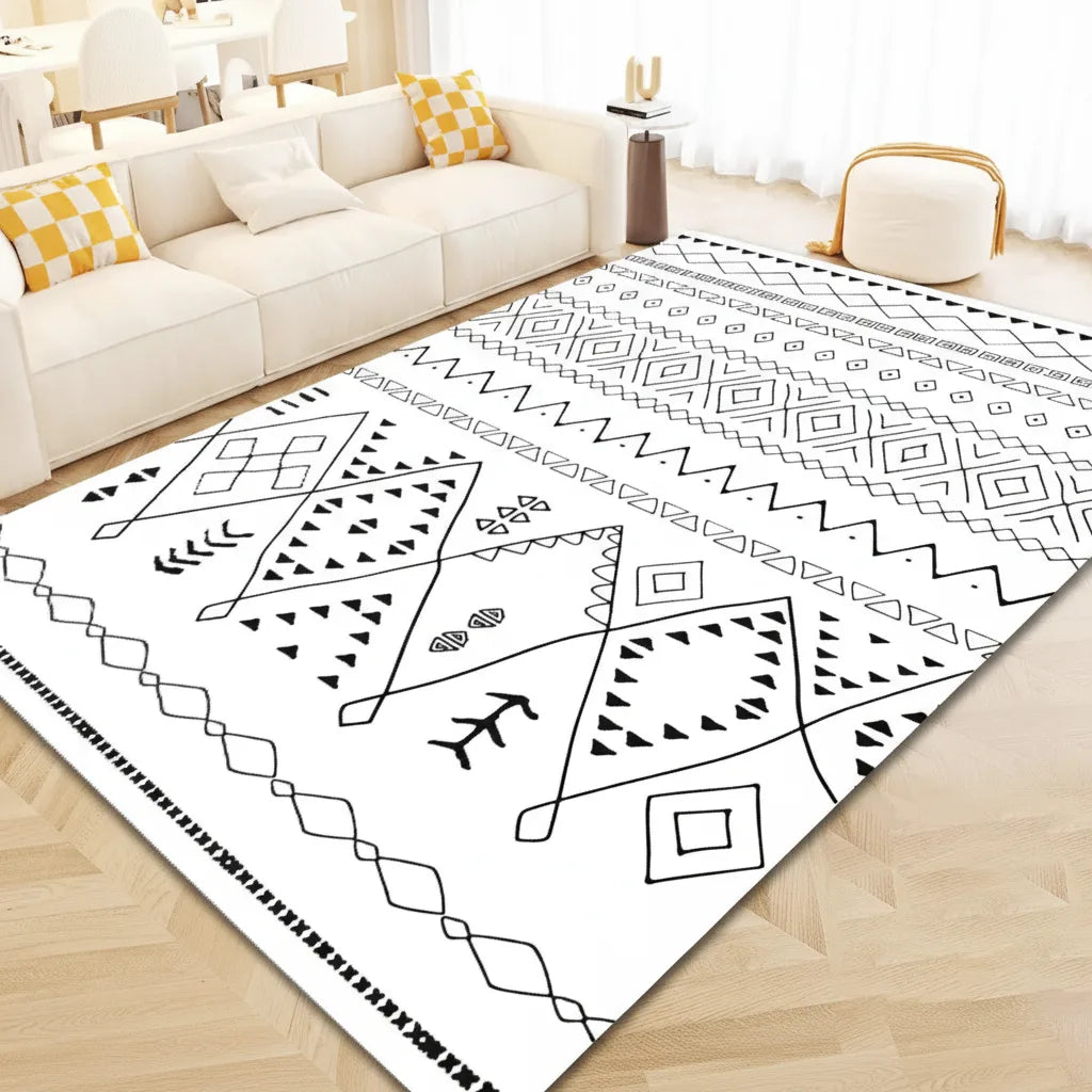 Tapis de salon bohème rétro