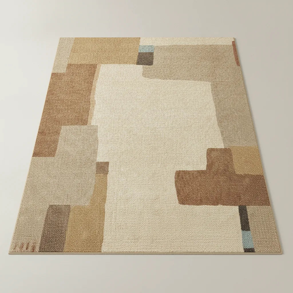 Tapis salon géométrique rétro doux