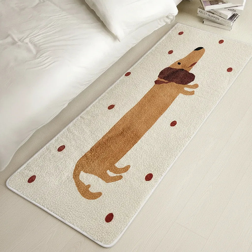 Tapis de chevet teckel tout doux
