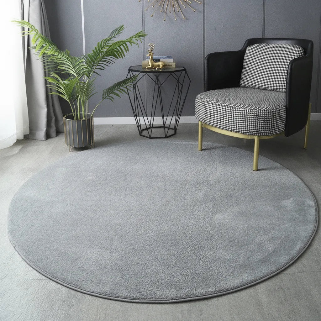 Tapis rond velours doux et épais