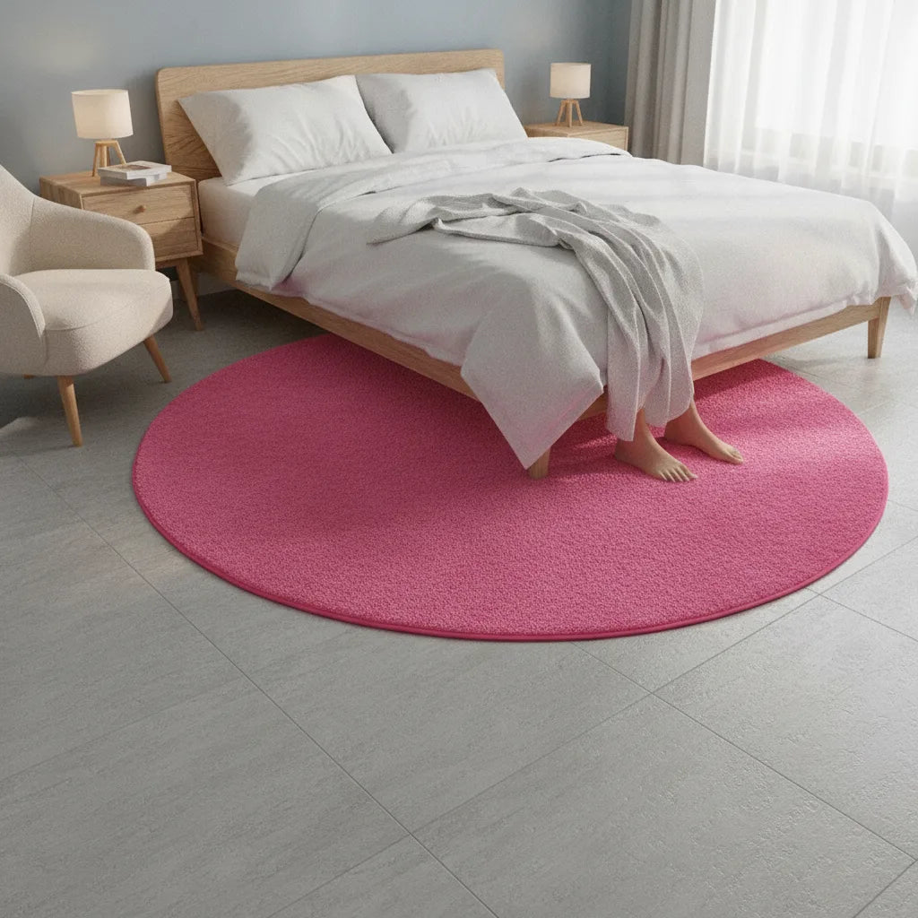 Tapis rond velours doux et épais