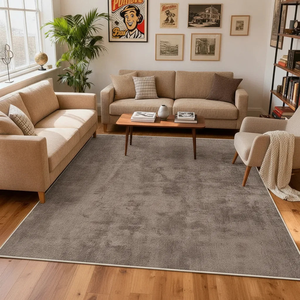 Tapis de salon velours uni doux