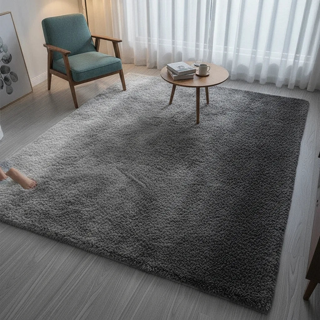 Tapis de salon velours dégradé gris