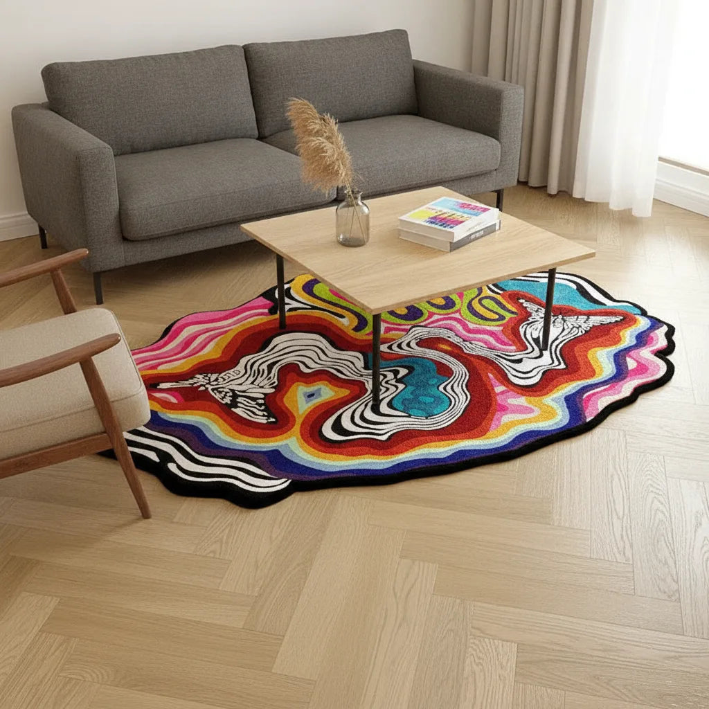 Tapis de salon forme libre doux