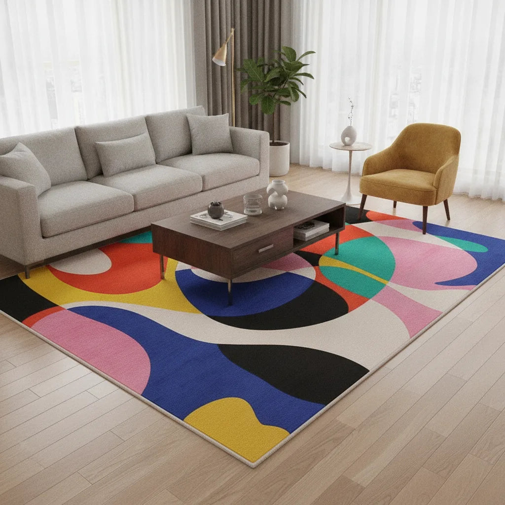 Tapis de salon abstrait moderne