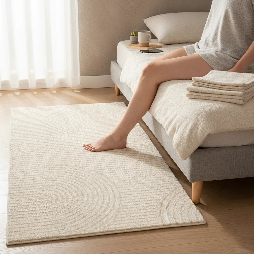 Tapis de chevet crème moelleux