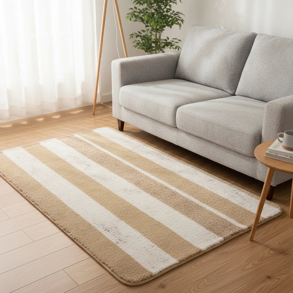 Tapis de salon rayé doux et épais