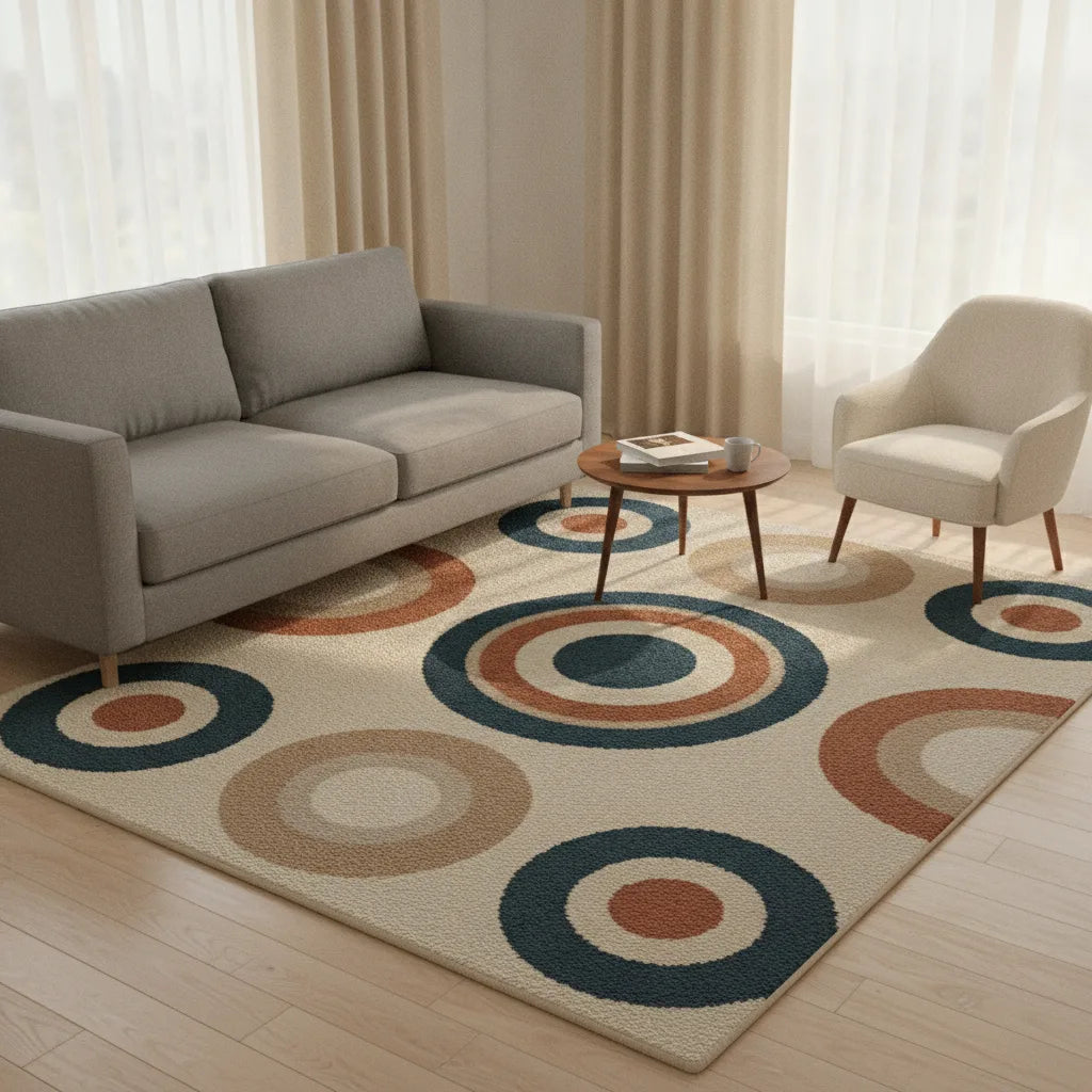 Tapis rétro moelleux à motifs
