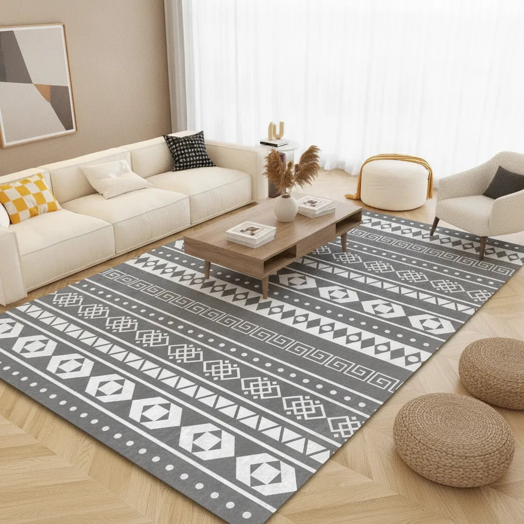 Tapis de salon bohème rétro