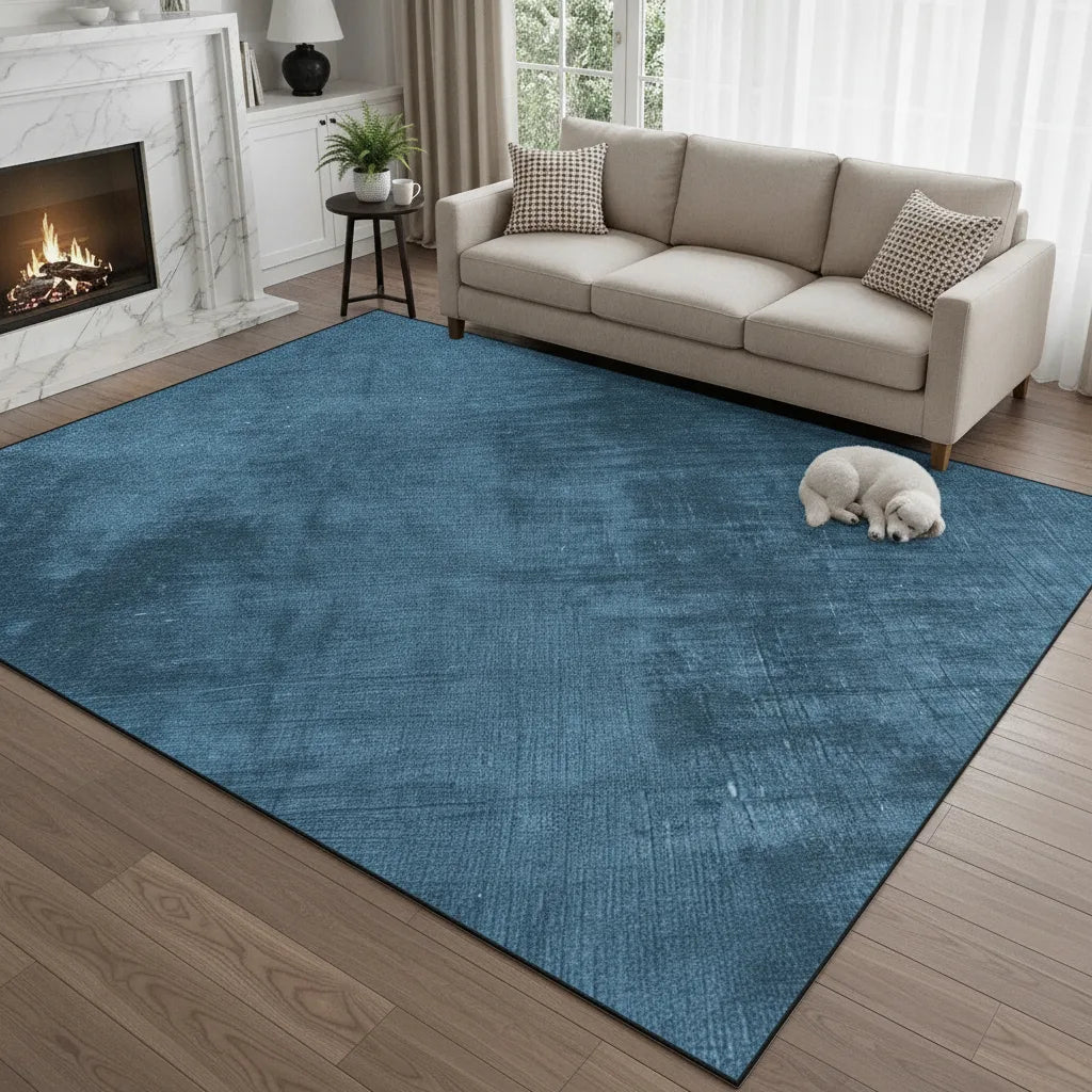 Tapis salon uni doux et lavable