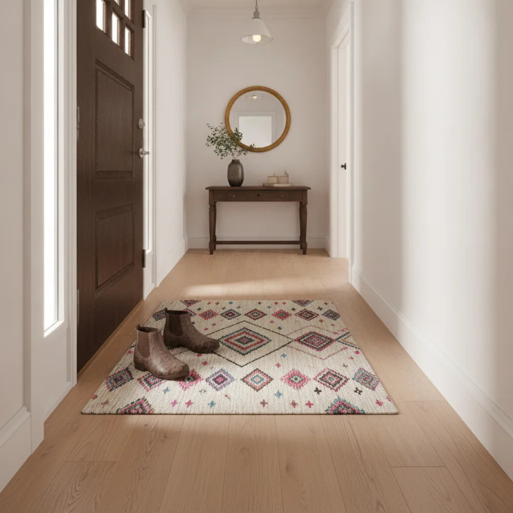 Tapis d'entrée berbère bohème