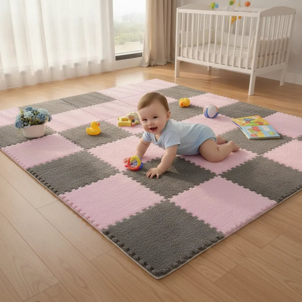 Tapis puzzle bébé dalles velours